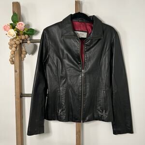 Wilsons Leather Maxima Black Full Zip Jacket Size Small